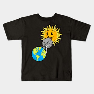 2024 Total Solar Eclipse Eh Moon Sun ny Kids T-Shirt